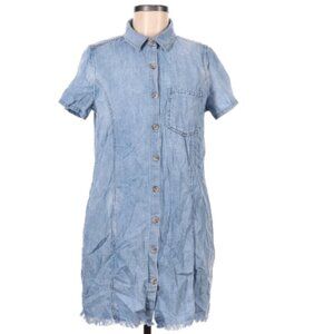 Kut from the Kloth Tencel Denim Summer Mini Dress Button Front Sz M